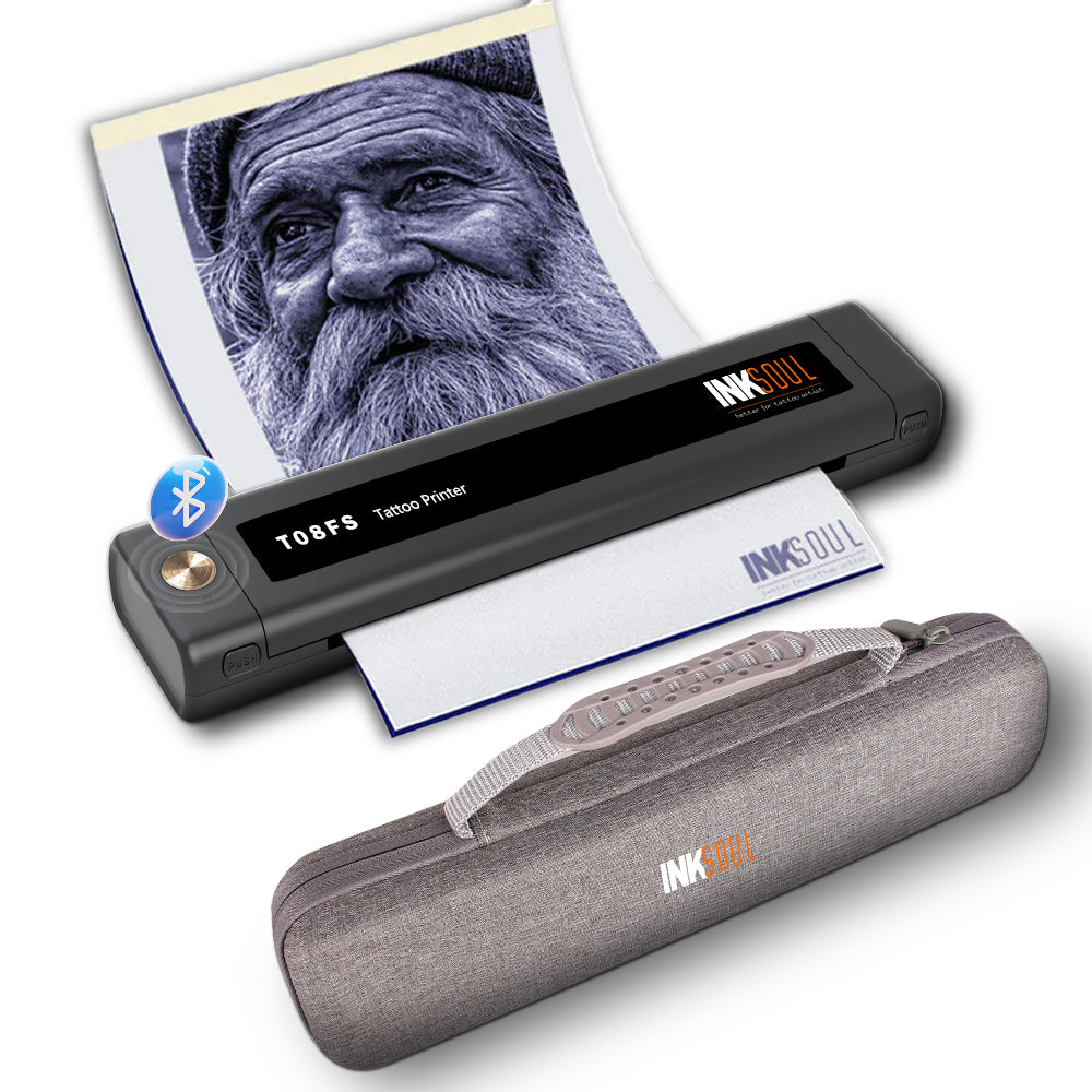 INKSOUL® T08FS Wireless Tattoo Transfer Stencil Printer – Bluetooth Thermal Printer