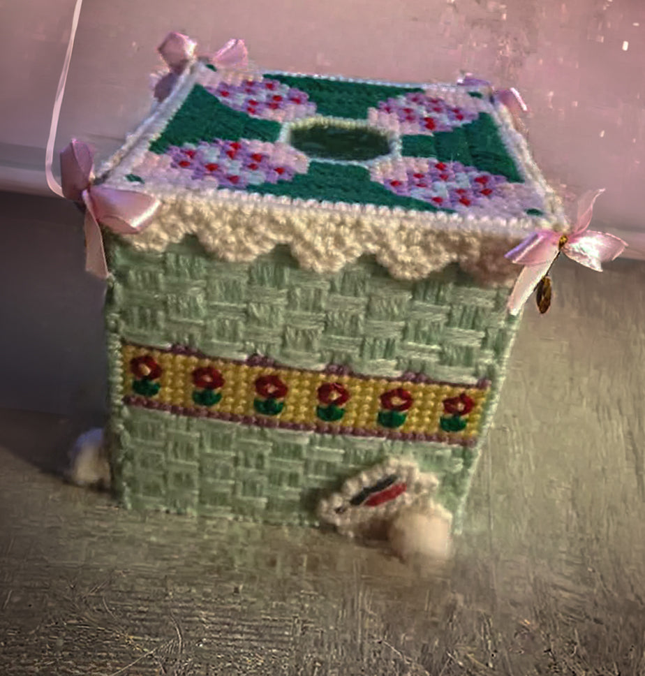 Handmade Canvas Tissue Box Cover – Christian Home Decor Gift