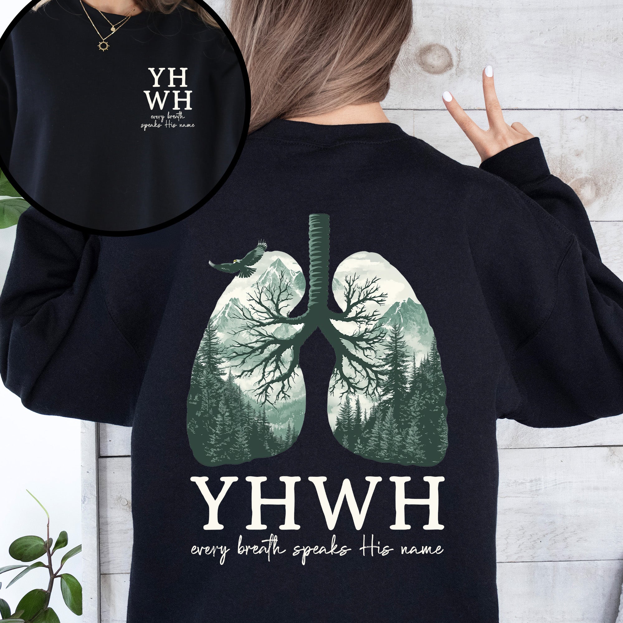 YHWH Lungs Sweatshirt – Breathe in Faith Christian Sweatshirt