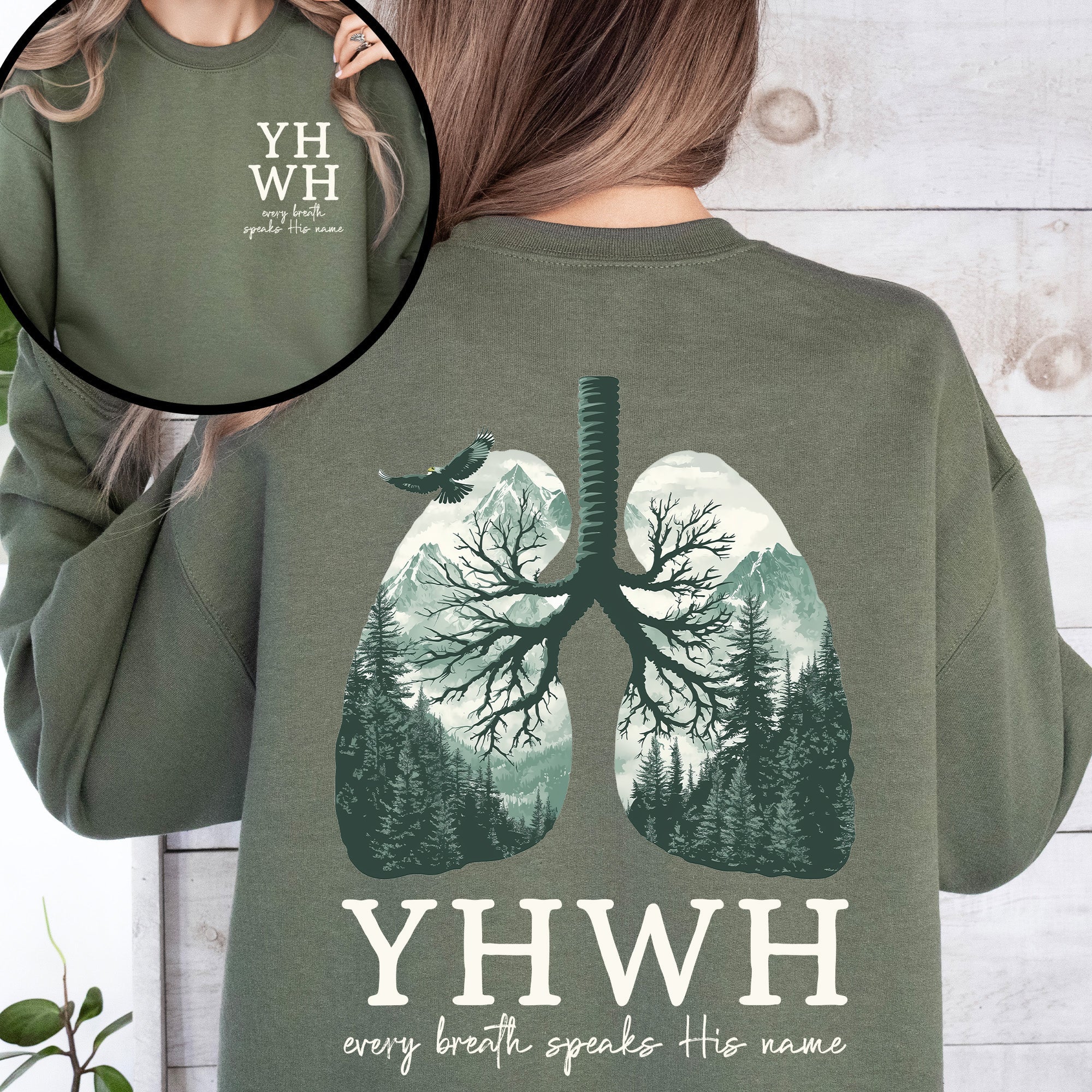 YHWH Lungs Sweatshirt – Breathe in Faith Christian Sweatshirt