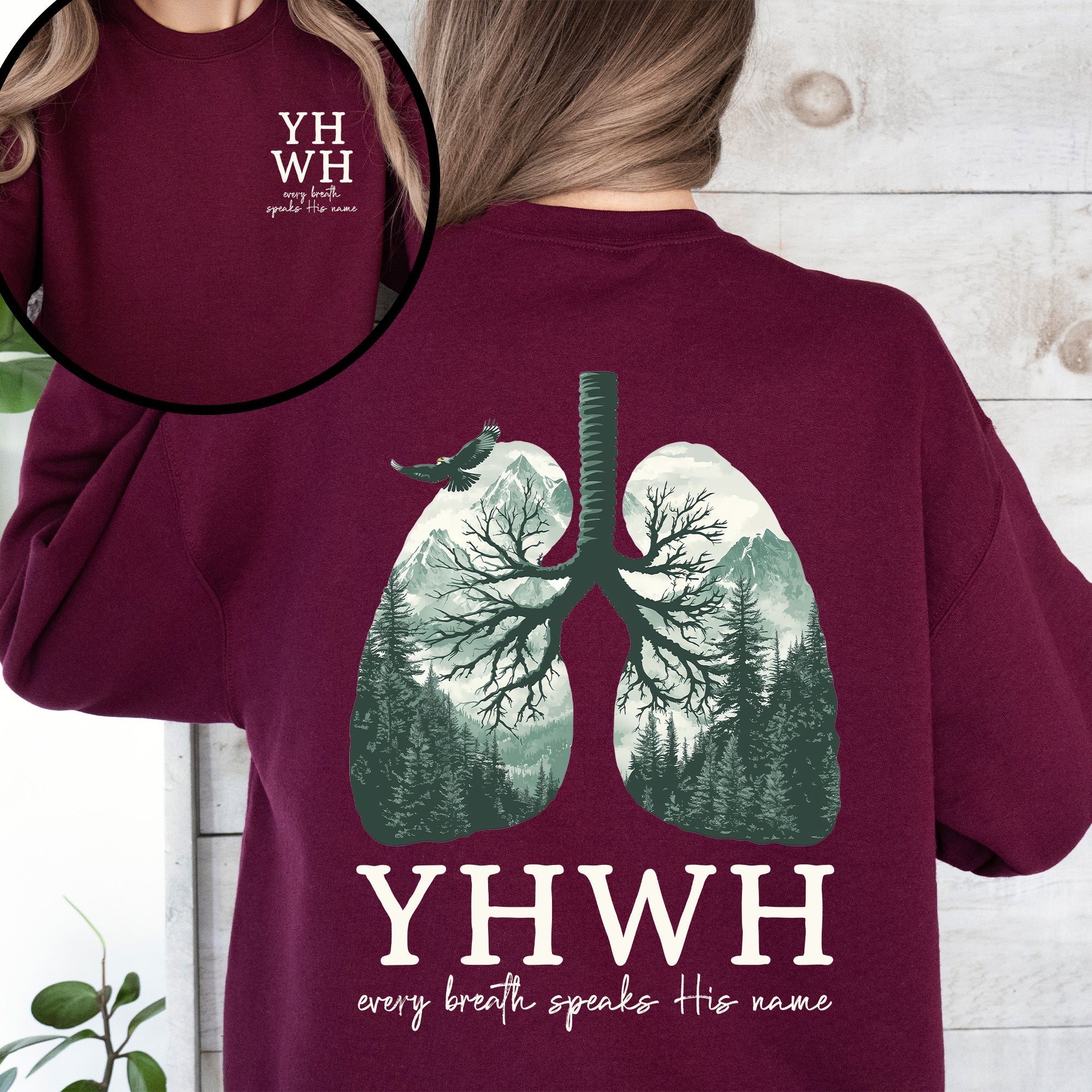 YHWH Lungs Sweatshirt – Breathe in Faith Christian Sweatshirt